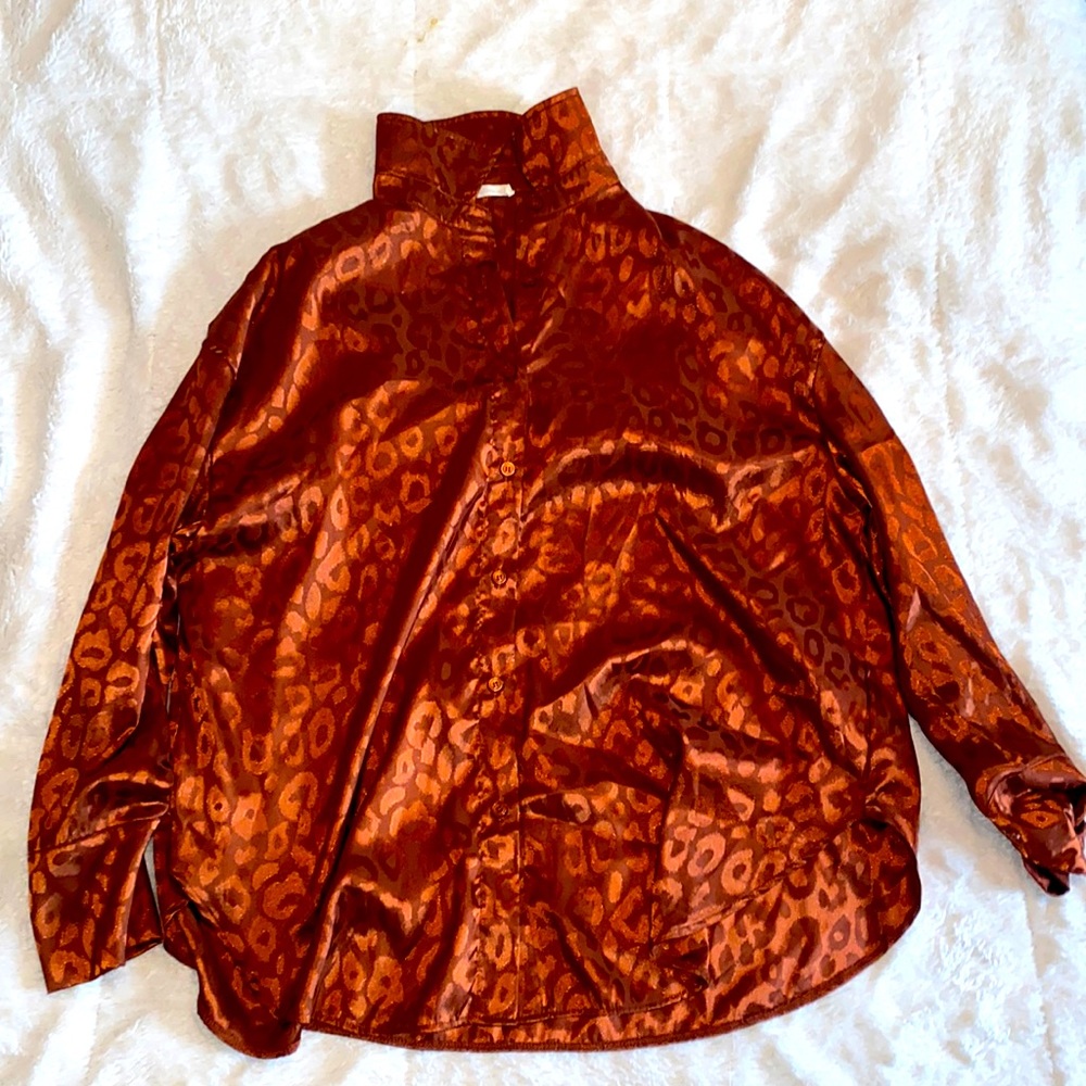Boutique button down cheetah top